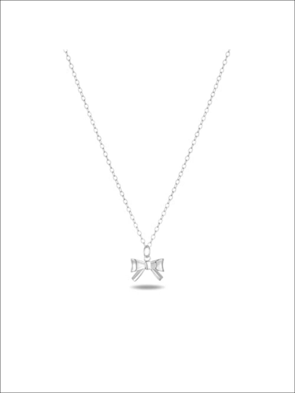 Sterling Silver Bow Necklace Dainty Bowknot Pendant Adjustable Gift for Women